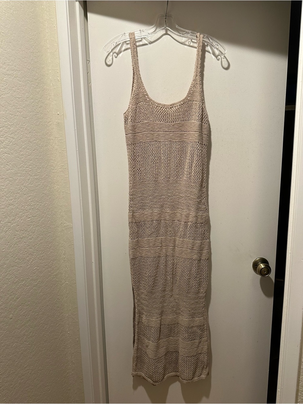 Abercrombie & Fitch Beige Knit Maxi Tank Dress Size Large